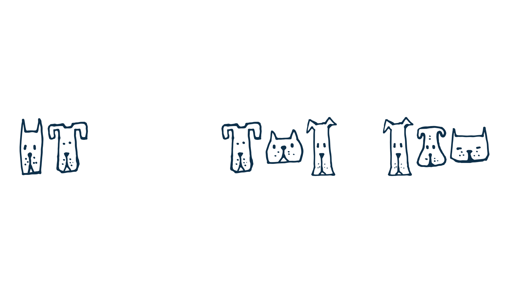 Cats and Dogs, fancy decorative font preview