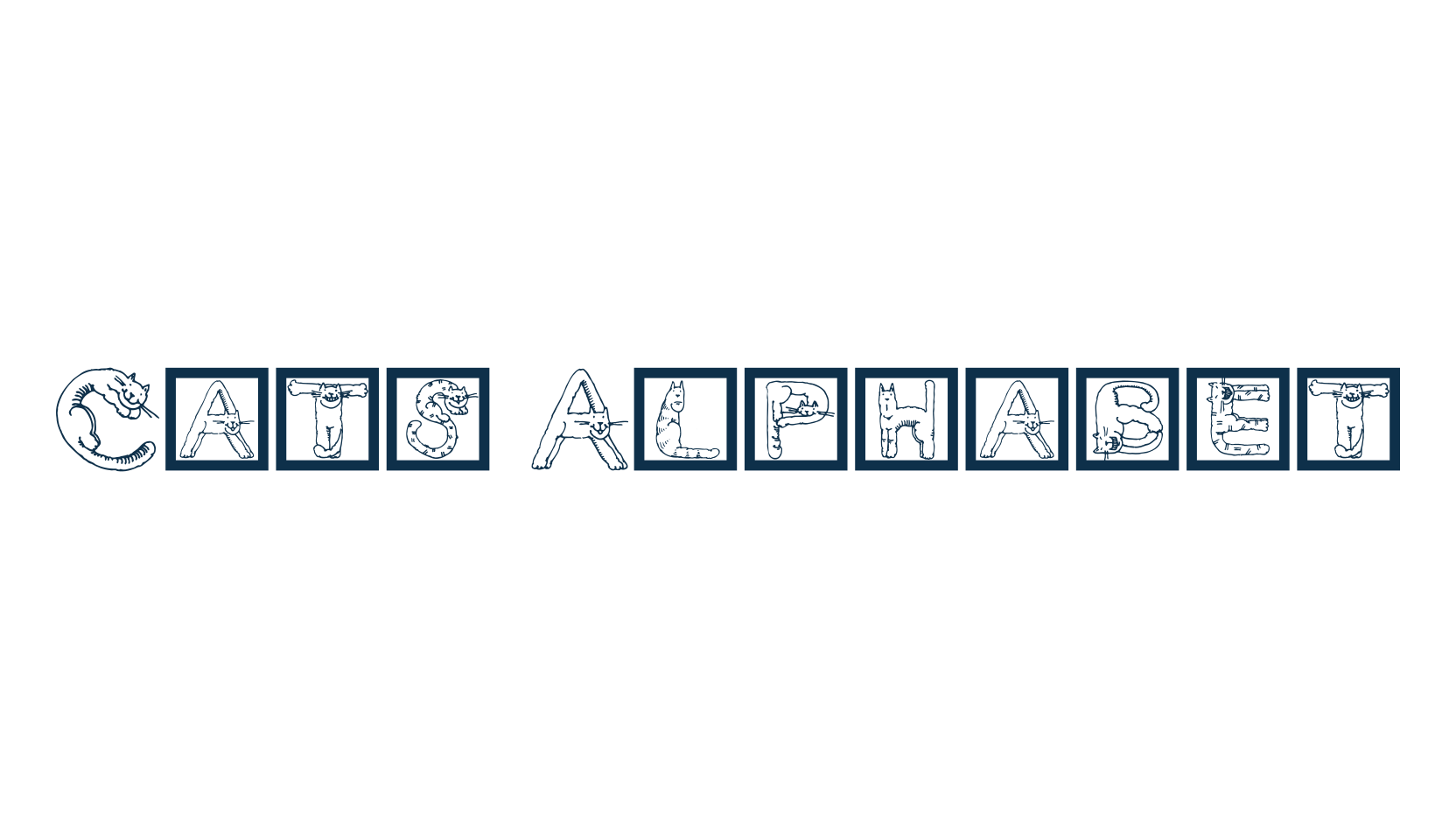 Cats Alphabet, fancy decorative font preview