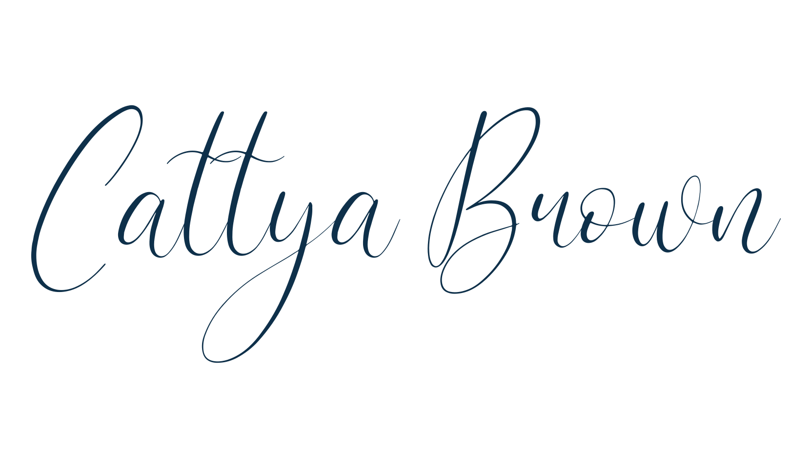 Cattya Brown, script calligraphy fancy decorative font preview