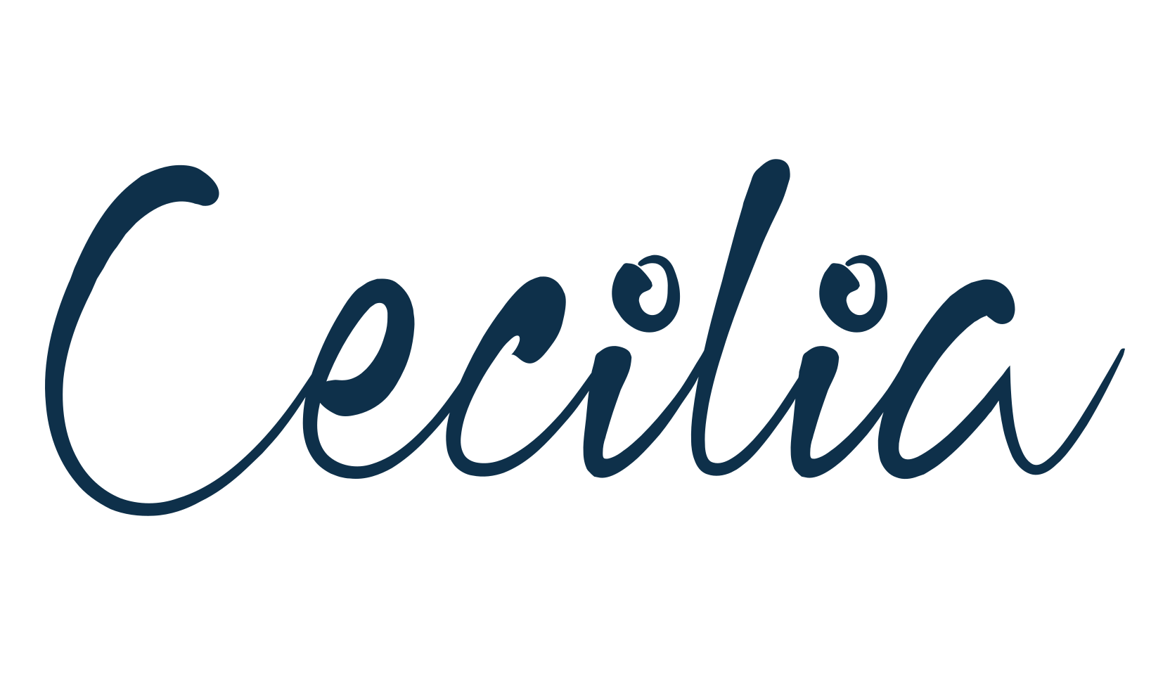 Cecilia (cecilia), handwriting font preview