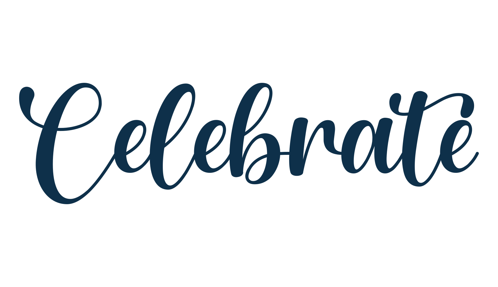 Celebrate, script handwritten fancy decorative calligraphy font preview