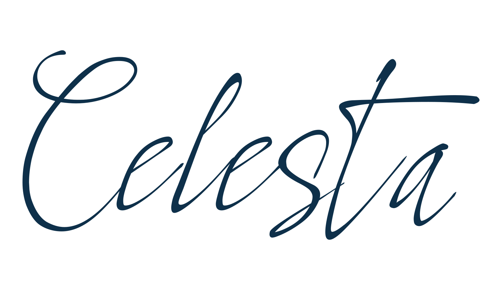 Celesta, script handwritten fancy decorative calligraphy font preview
