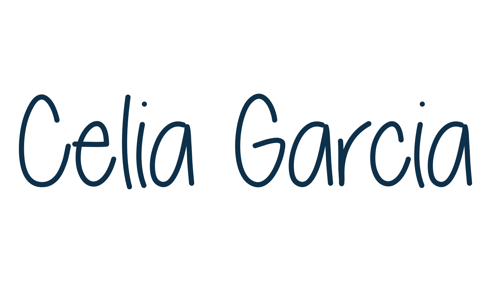 Celia Garcia, handwriting font preview