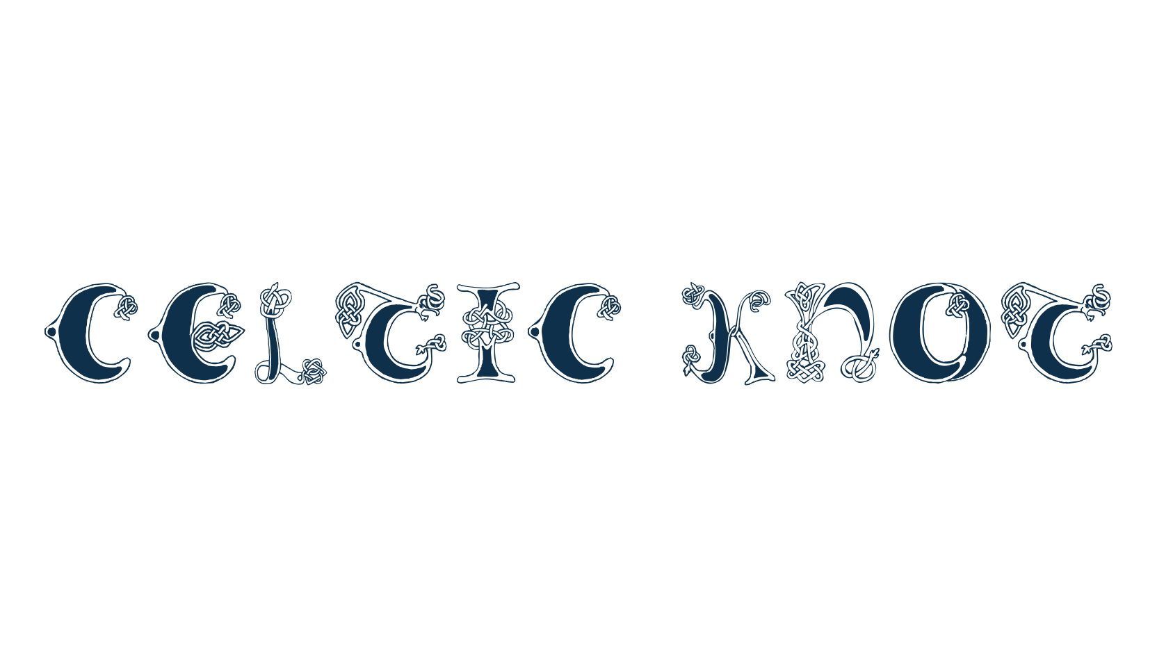 Celtic Knot, celtic font preview