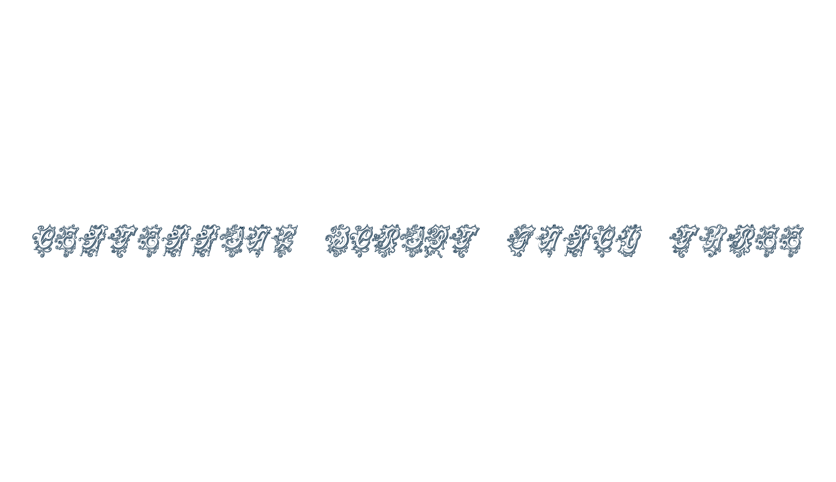 Centennial Script Fancy Three, initials font preview