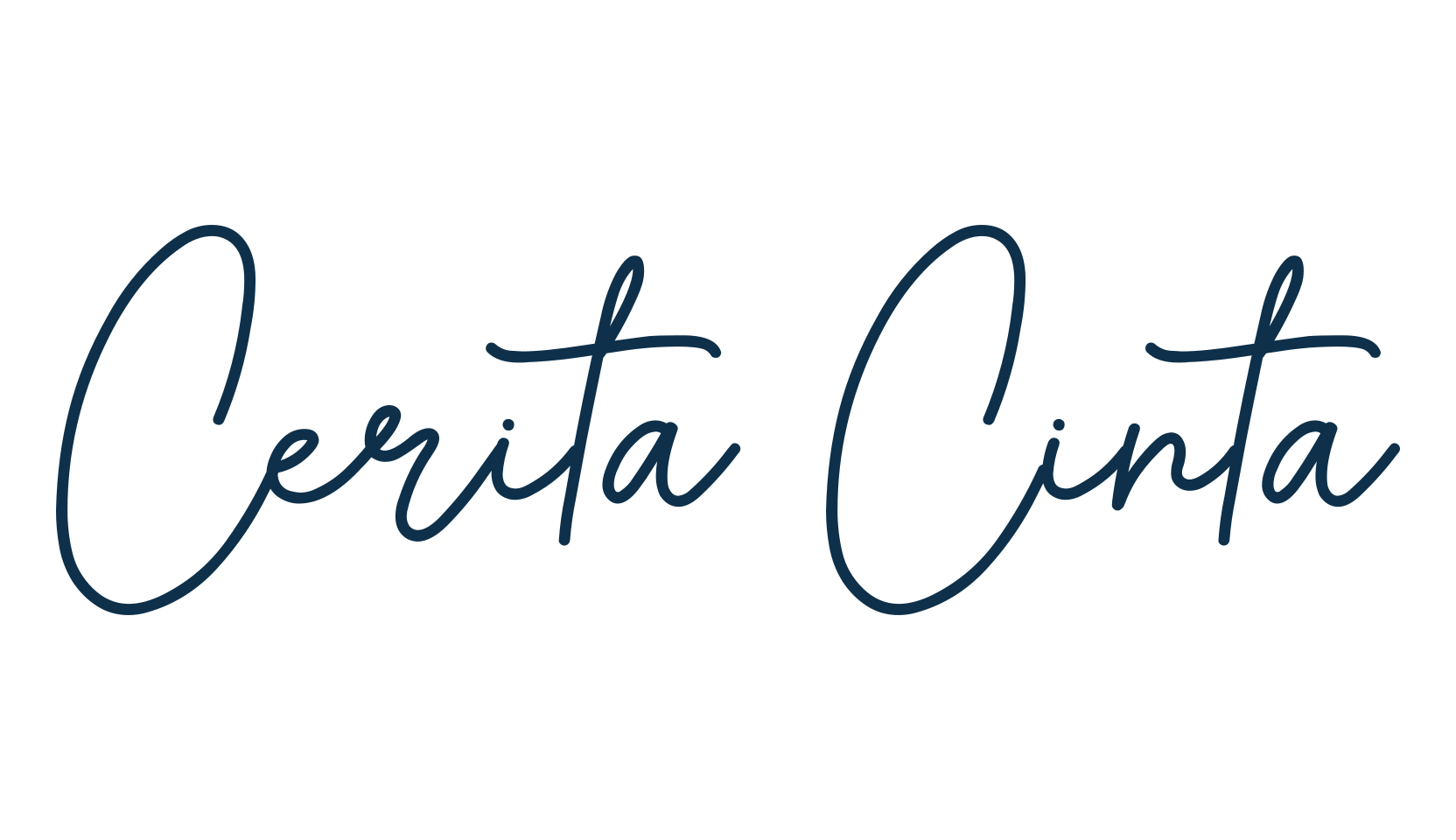 Cerita Cinta, script handwritten fancy decorative calligraphy font preview