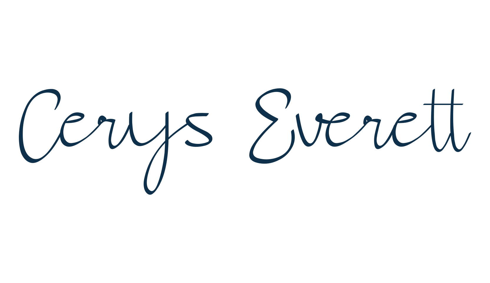 Cerys Everett, script handwritten fancy decorative calligraphy font preview