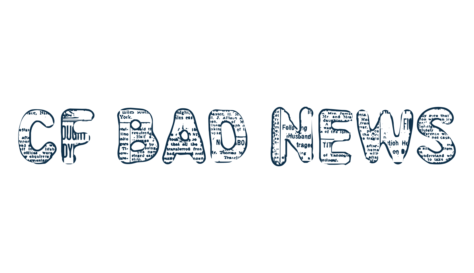 CF Bad News, decorative font preview