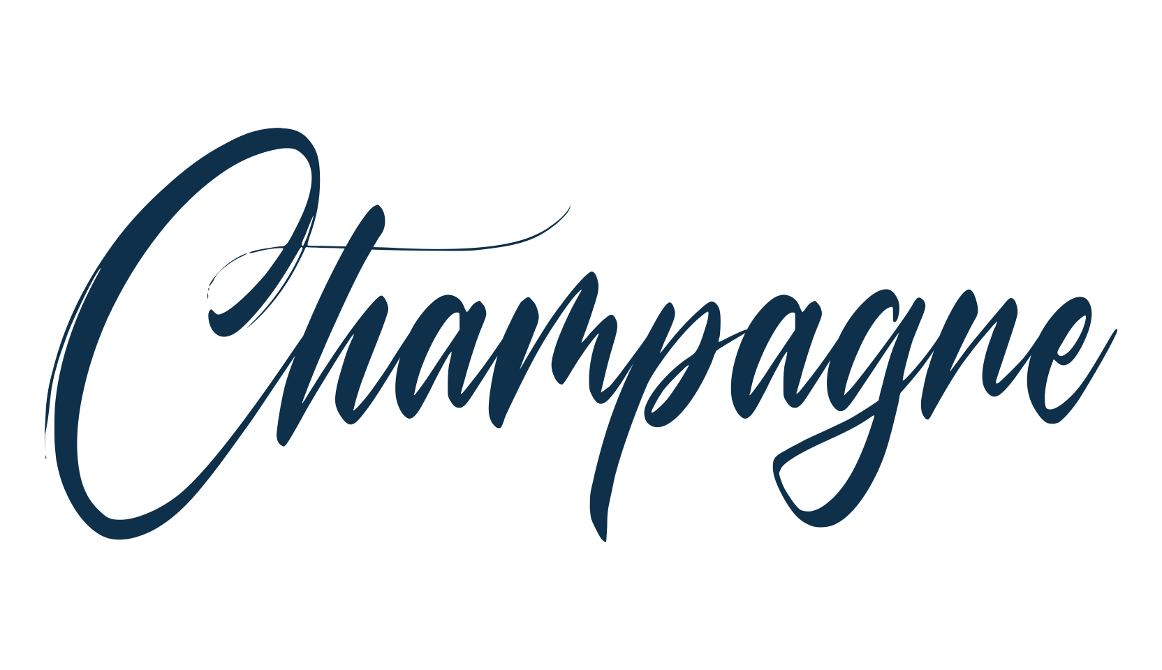 Champagne, calligraphy font preview