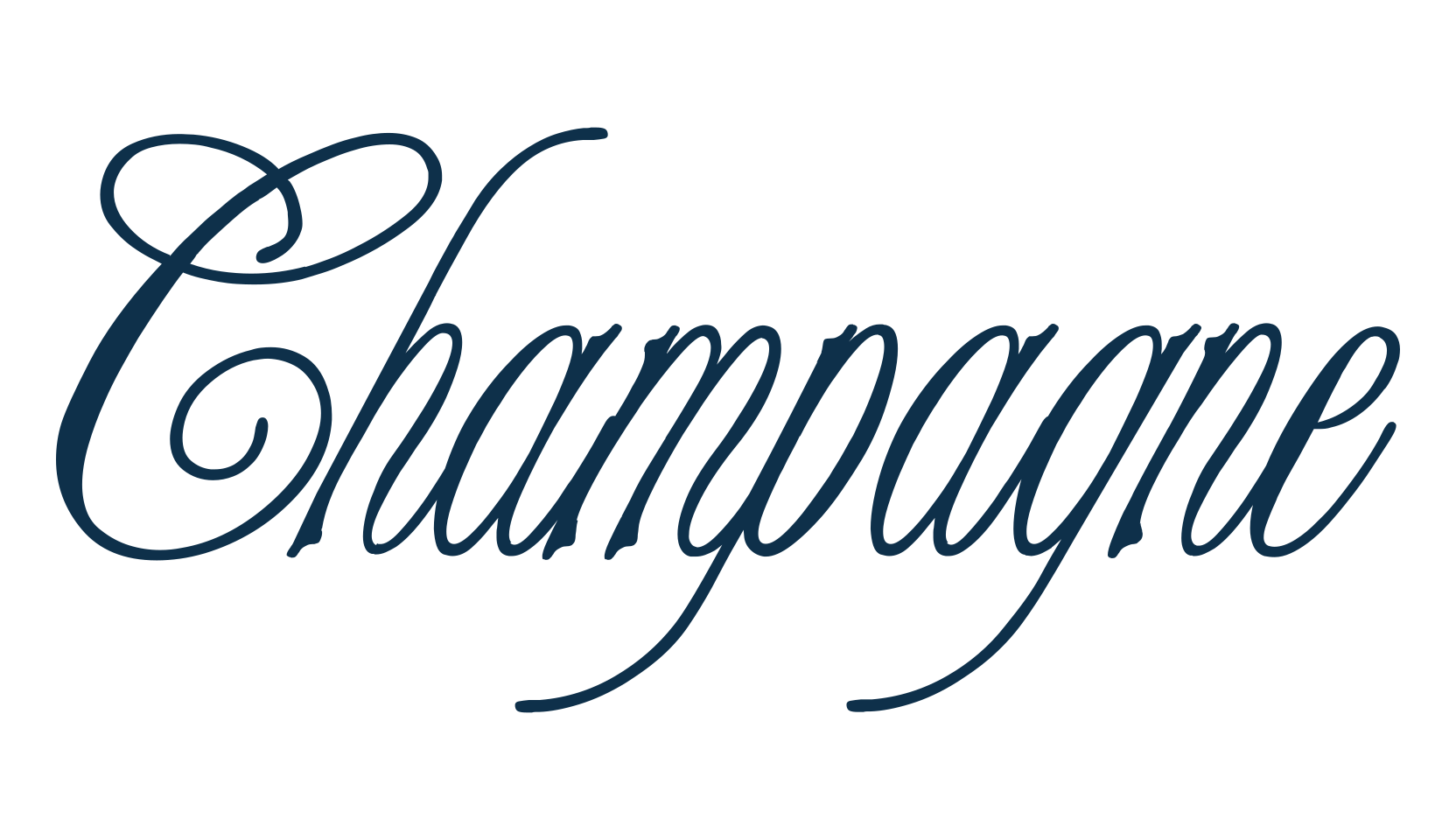 Champagne (champagne), script calligraphy fancy decorative font preview