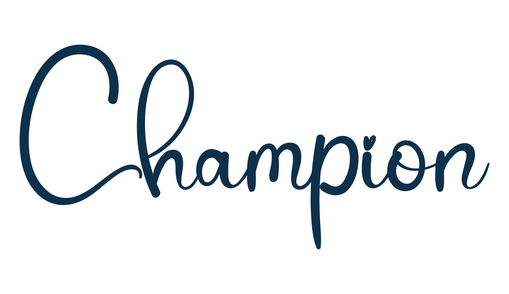 Champion, script handwritten fancy decorative calligraphy font preview