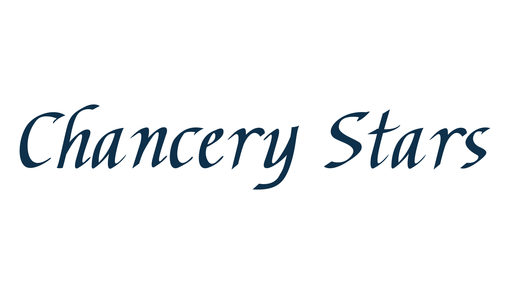 Chancery Stars, script calligraphy fancy decorative font preview