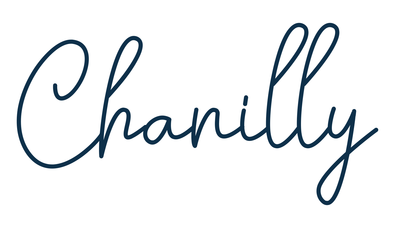 Chanilly, script handwritten fancy decorative calligraphy font preview
