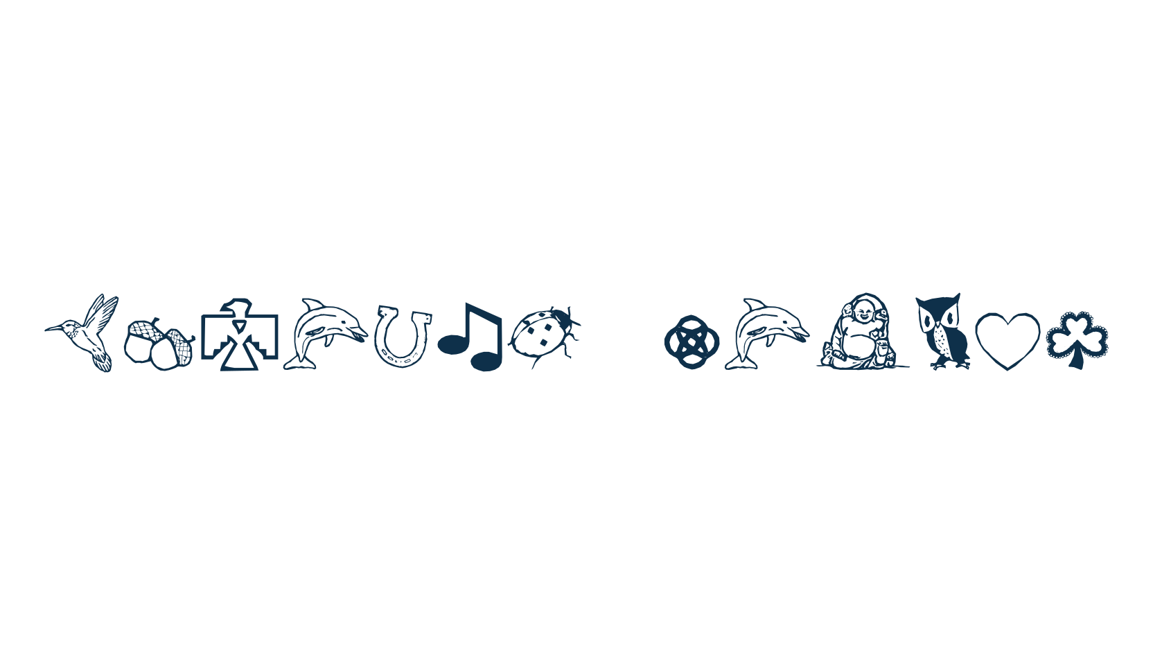Charming Symbols, fancy decorative font preview