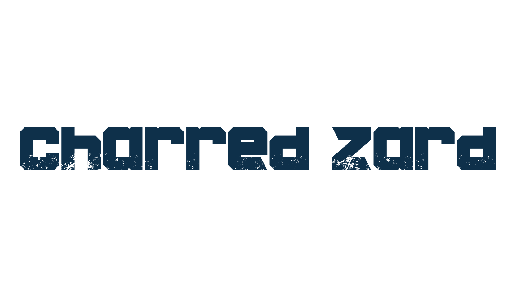 Charred Zard, fancy destroy decorative font preview