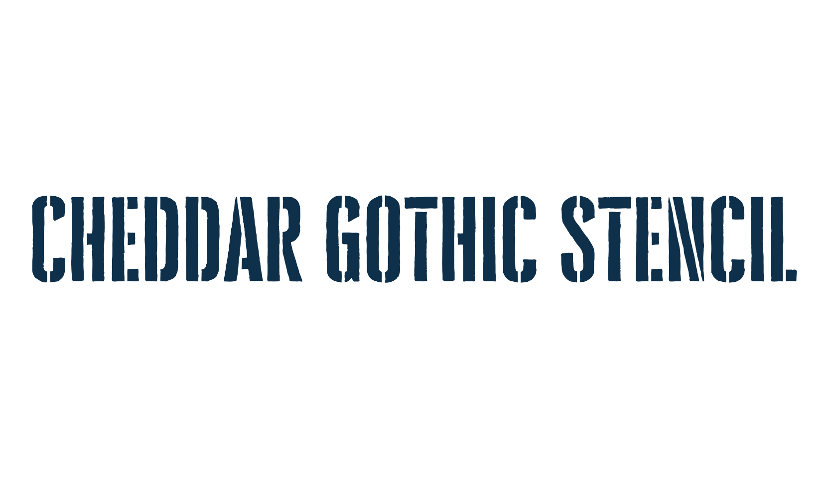 Cheddar Gothic Stencil, stencil, army font preview