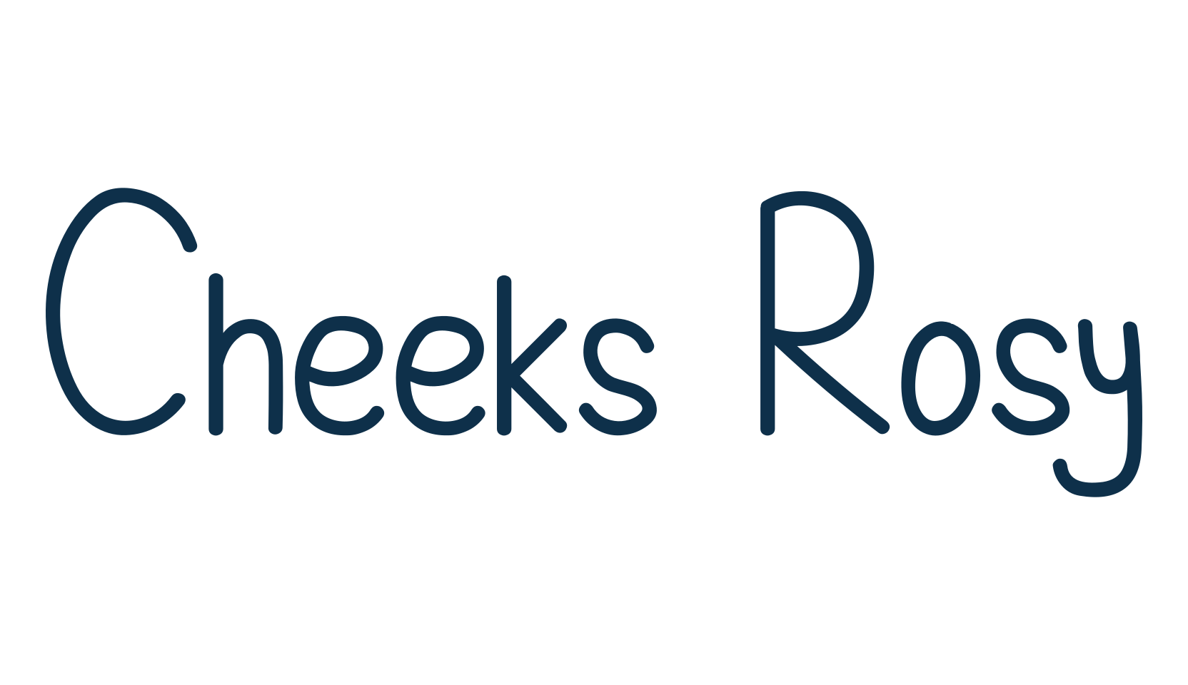 Cheeks Rosy, cartoon font preview