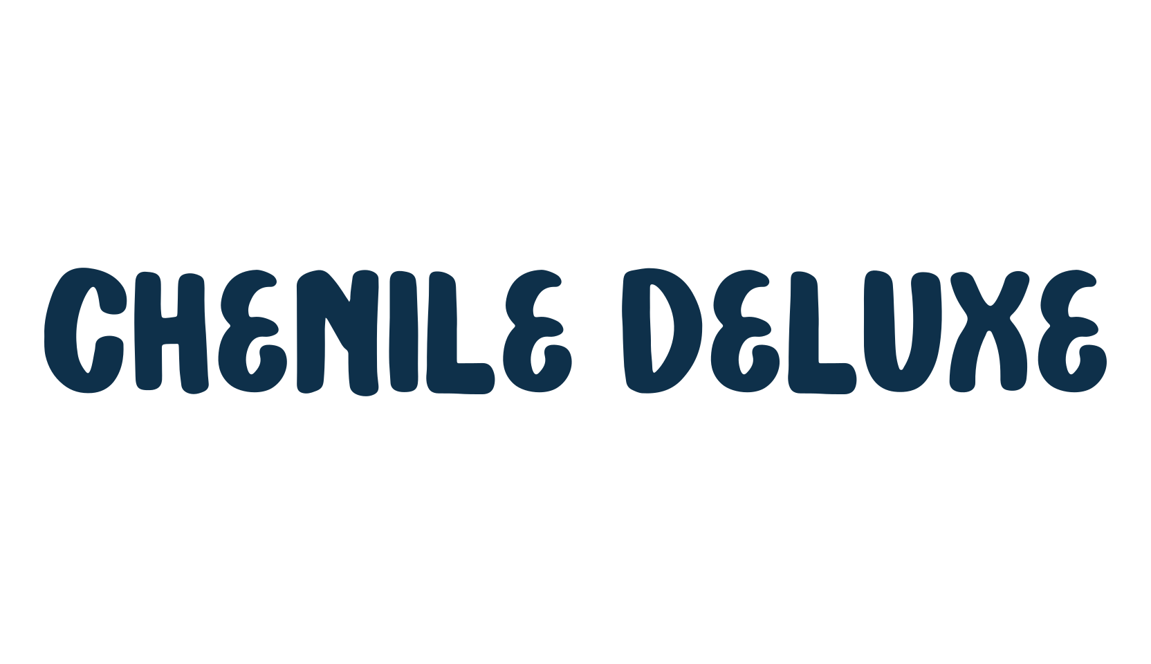 Chenile Deluxe, fancy cartoon decorative font preview