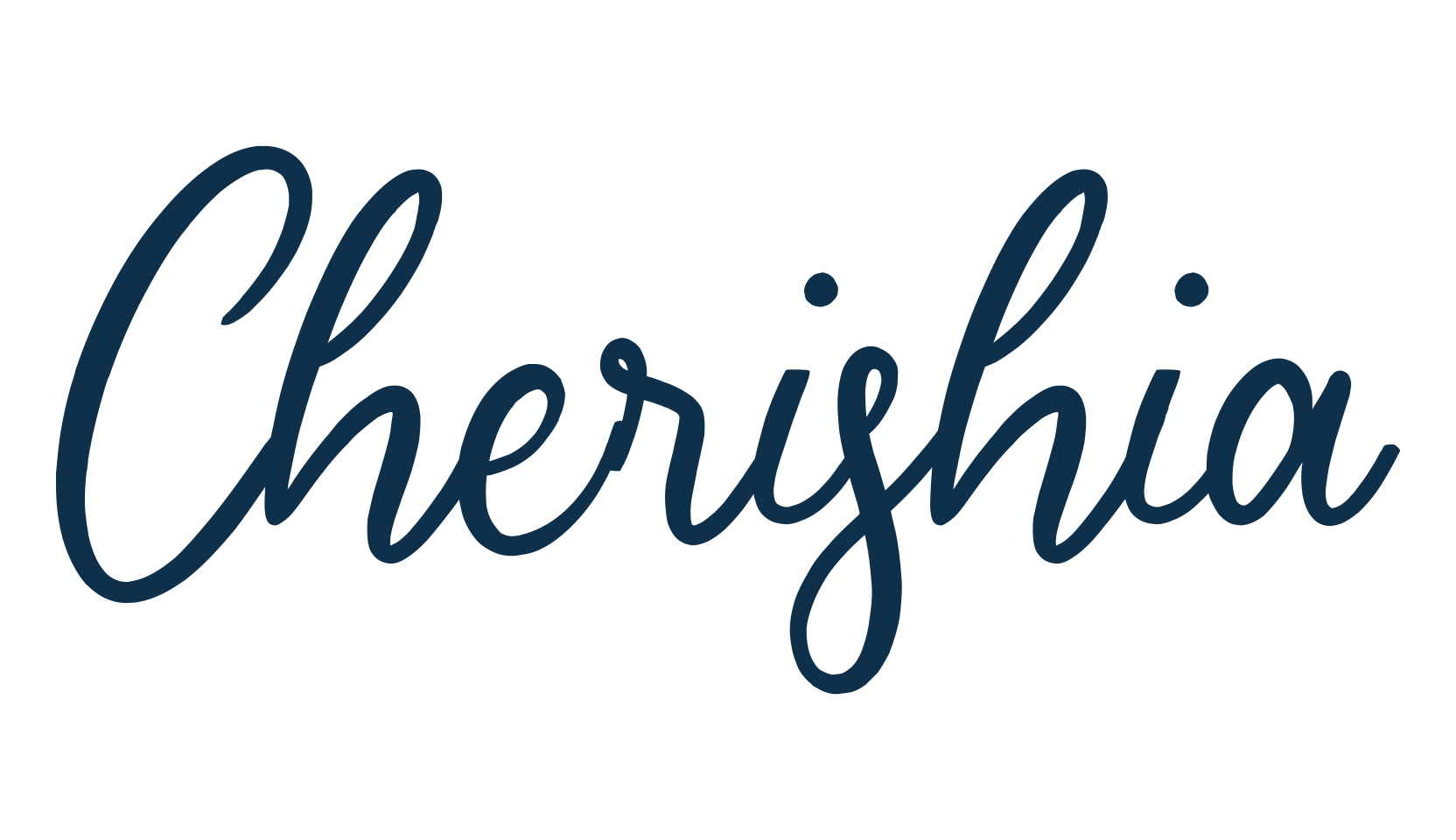 Cherishia, script calligraphy fancy decorative font preview