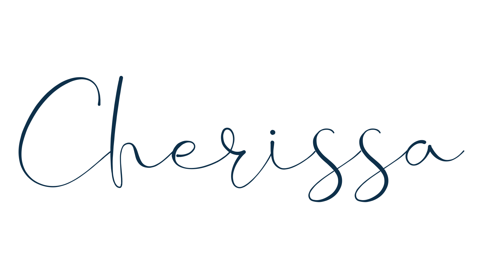Cherissa, script handwritten fancy decorative calligraphy font preview