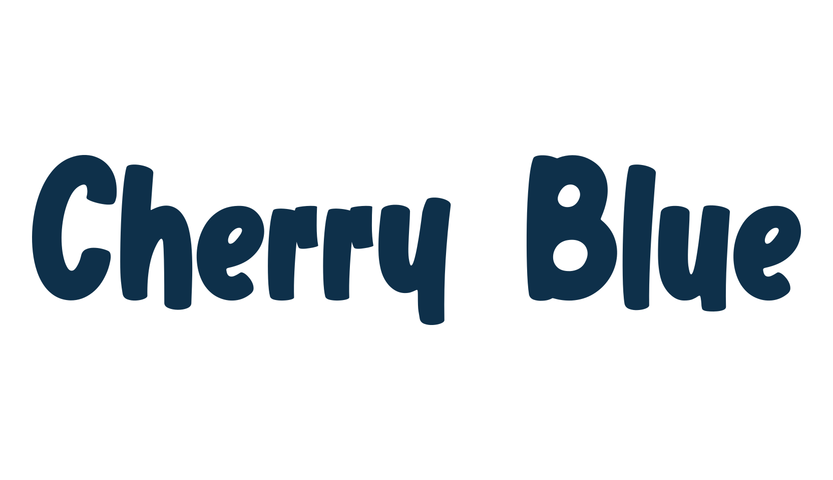 Cherry Blue, cartoon font preview