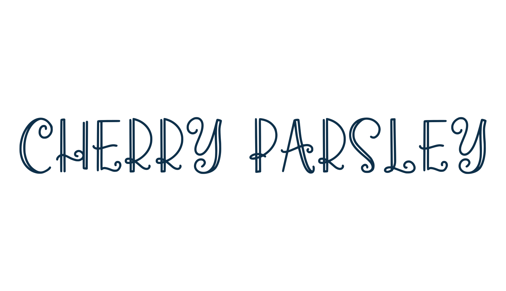 Cherry Parsley, curly font preview