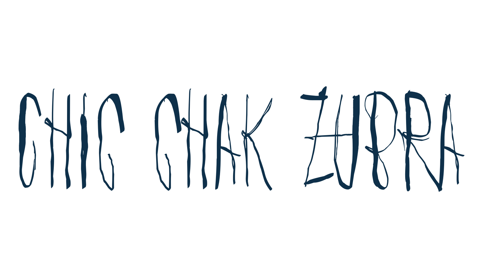 Chic chak zubra, fancy decorative font preview