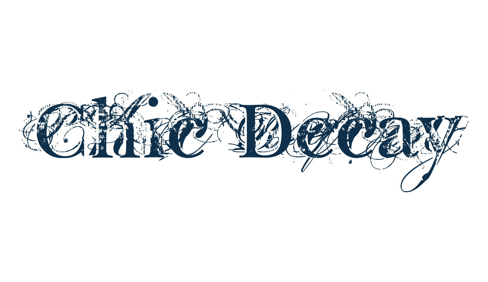 Chic Decay, fancy destroy decorative font preview