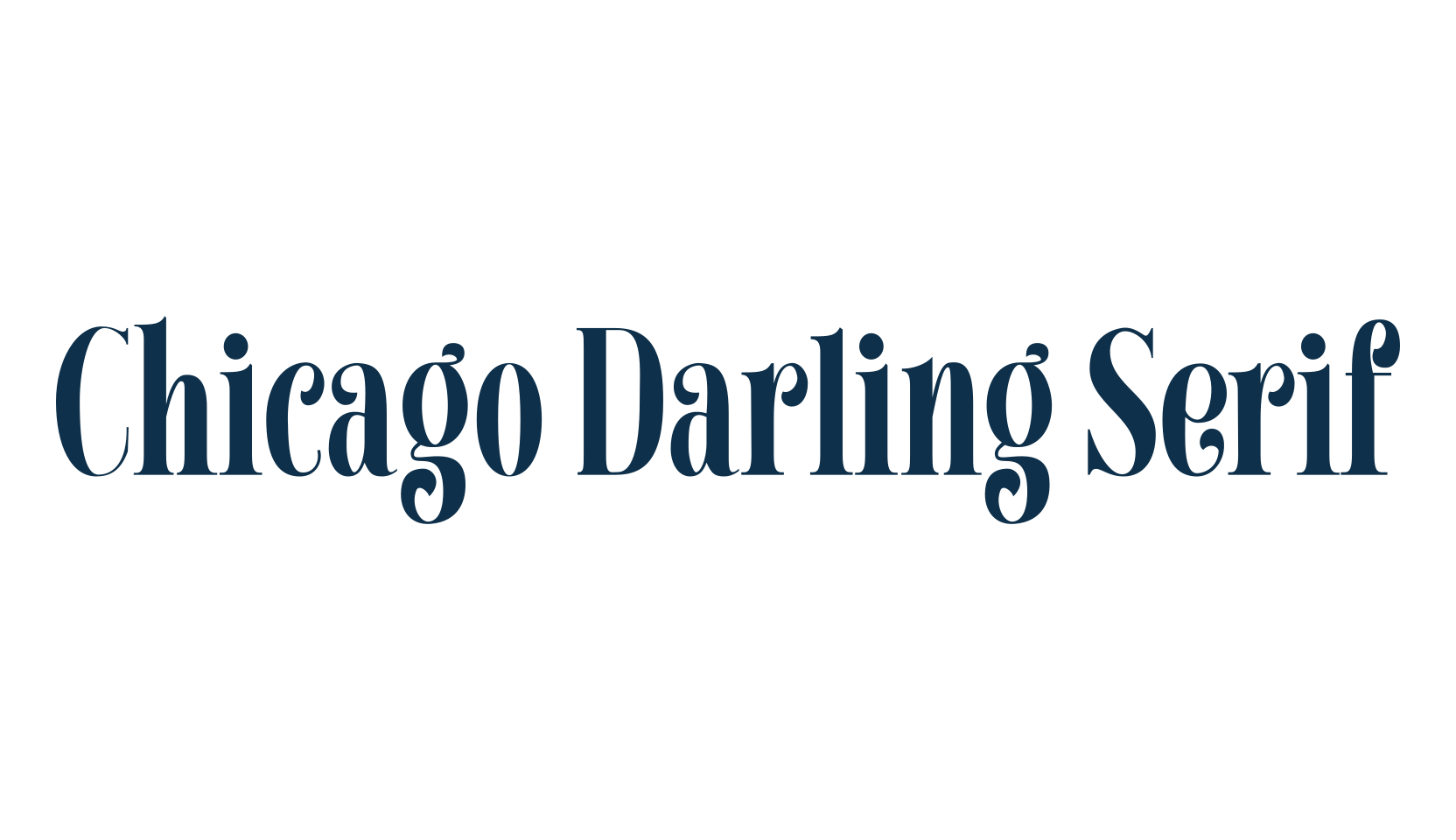 Chicago Darling Serif, fancy retro decorative font preview