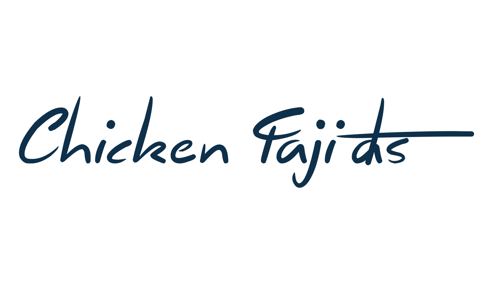 Chicken Fajitas, script handwritten fancy decorative calligraphy font preview