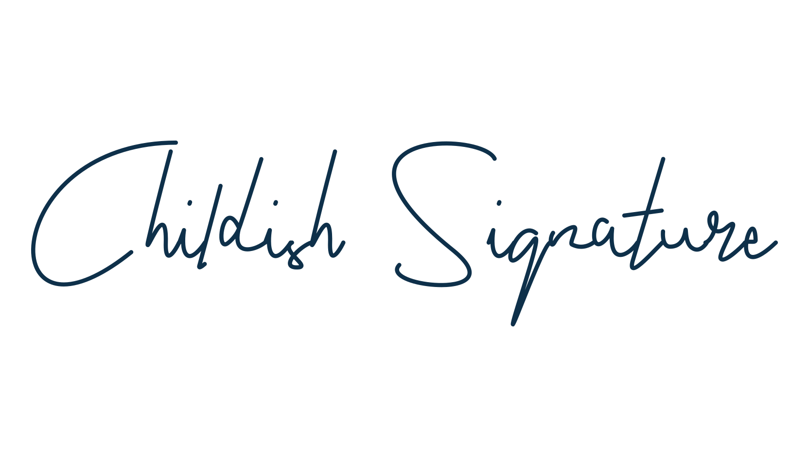 Childish Signature, script handwritten fancy decorative calligraphy font preview