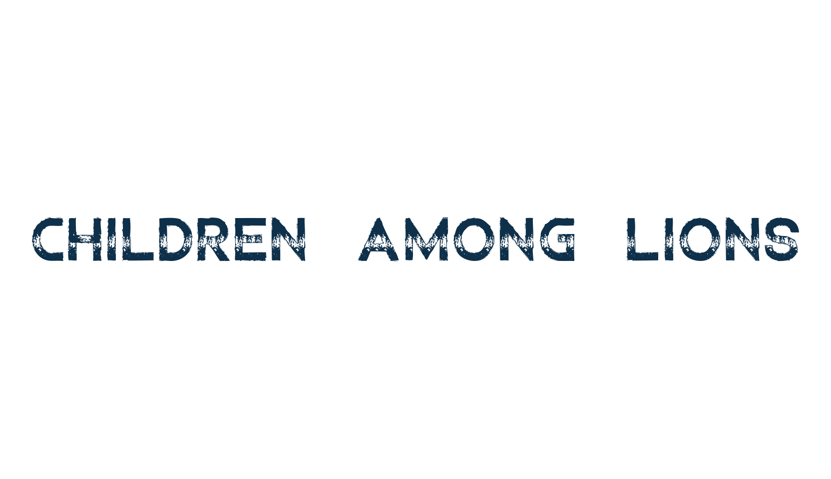 Children Among Lions, fancy eroded decorative font preview