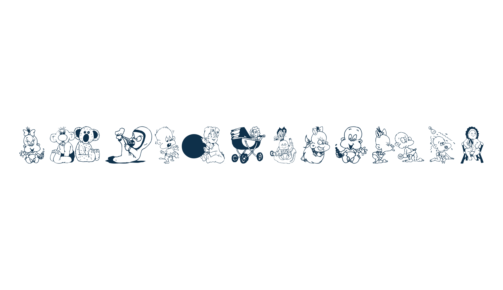 Children Bats, fancy decorative font preview