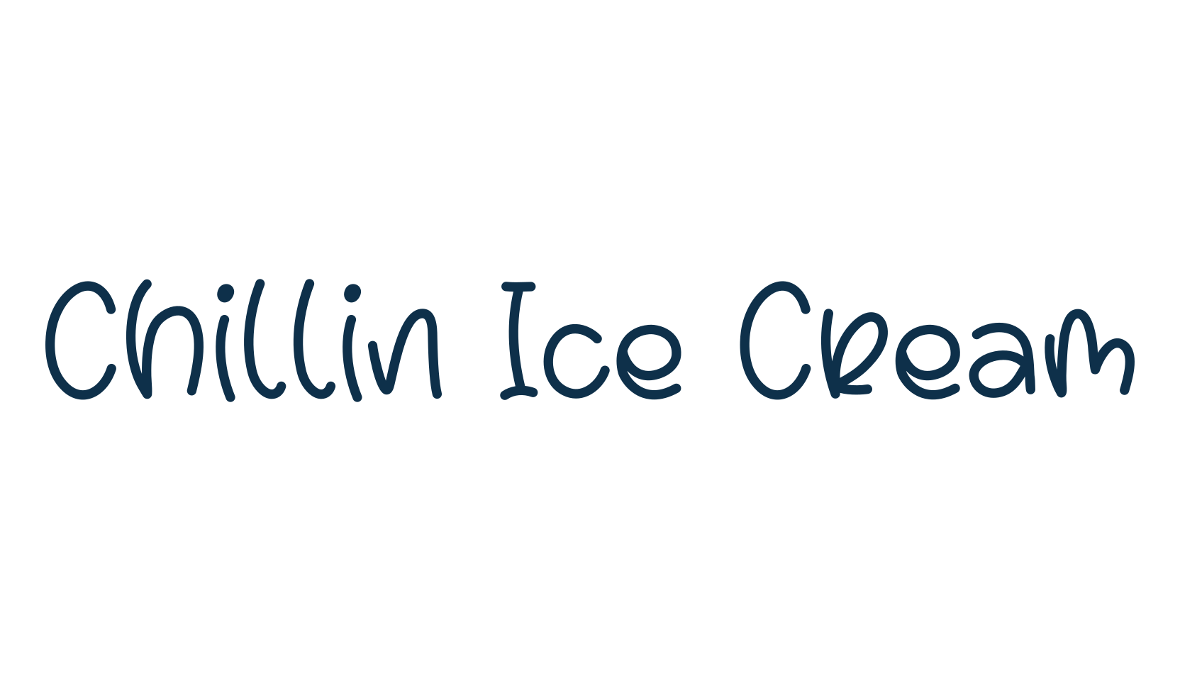 Chillin Ice Cream, fancy decorative font preview