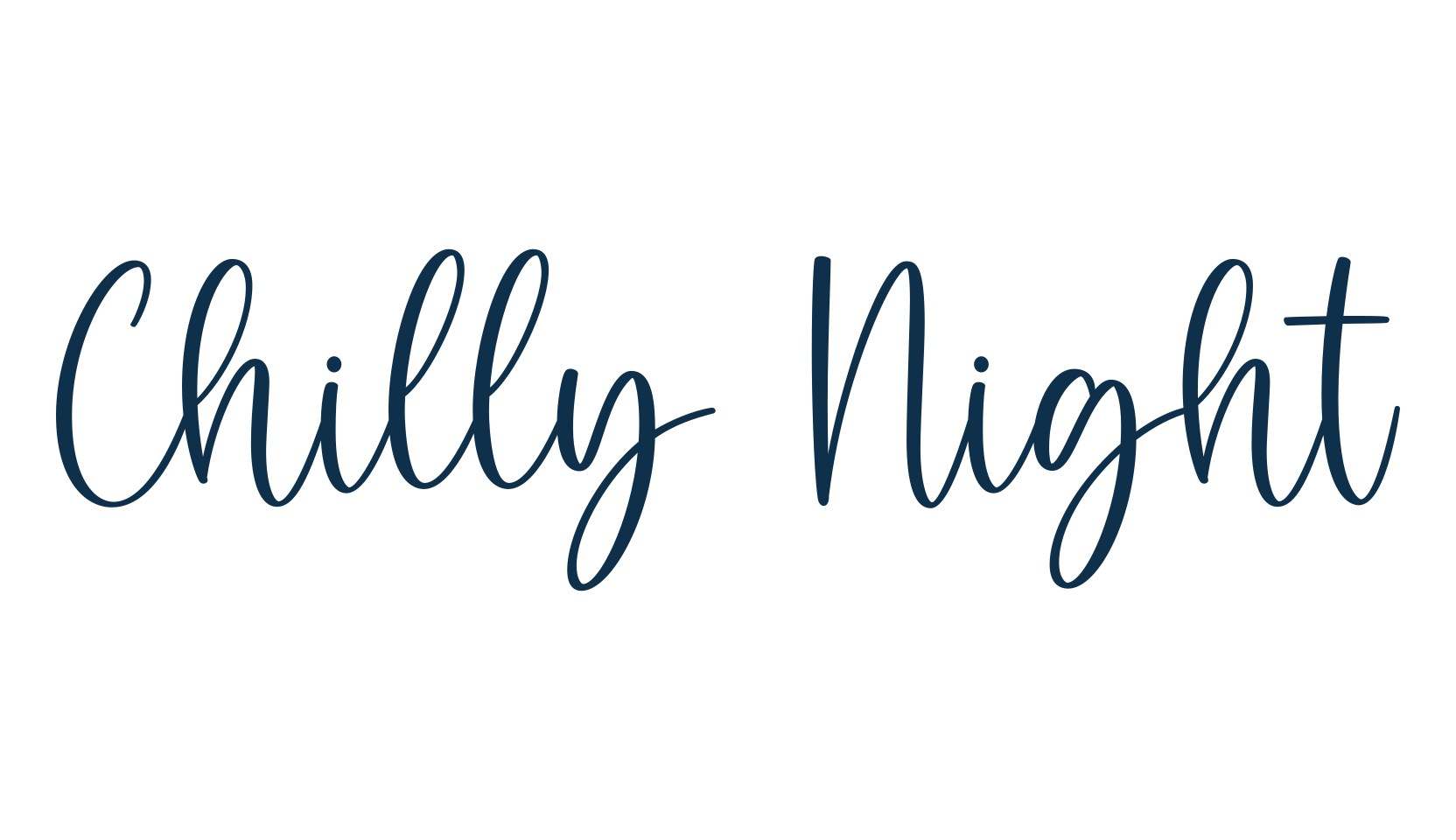 Chilly Night, handwriting font preview