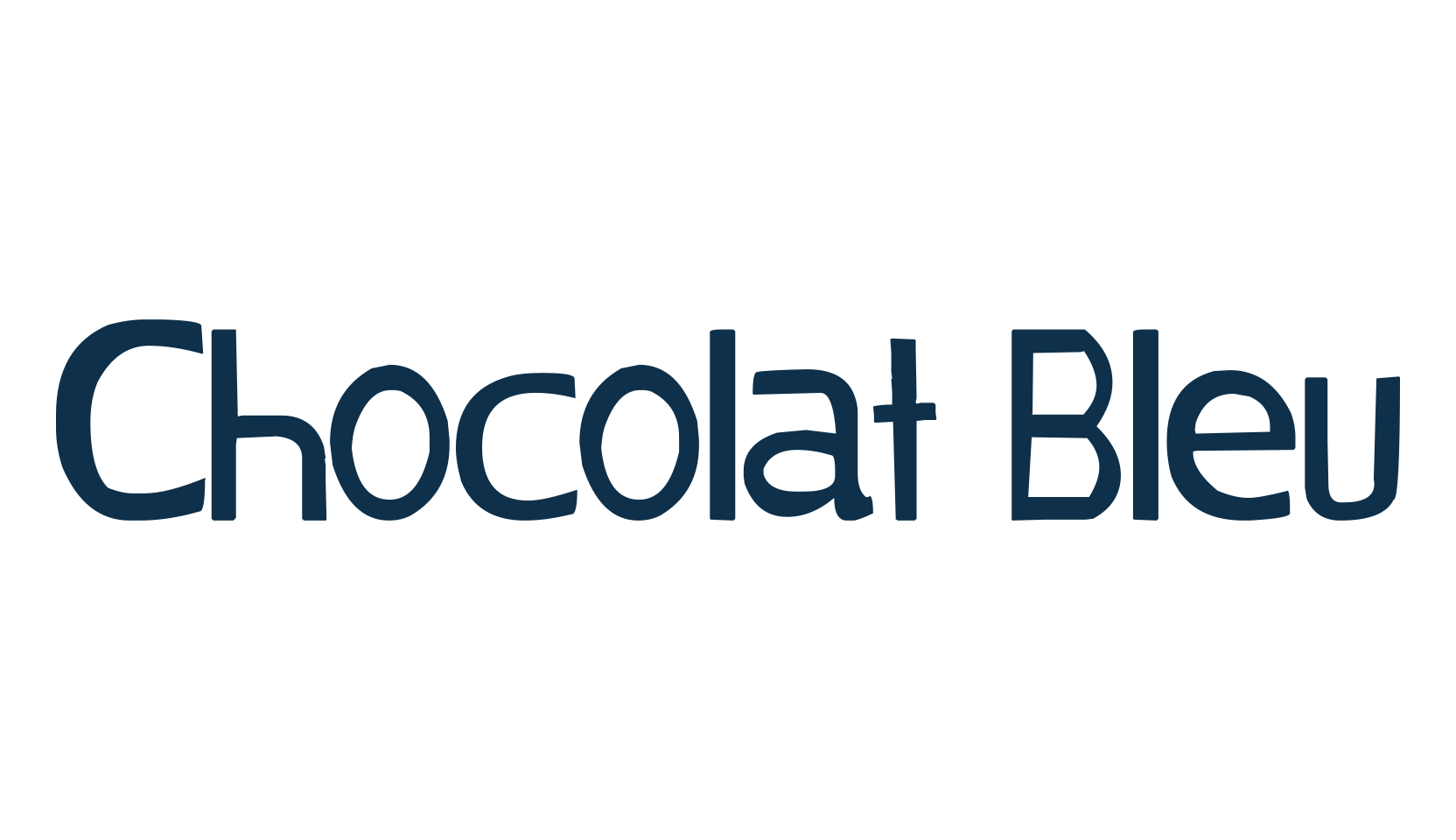 Chocolat Bleu, fancy cartoon decorative font preview
