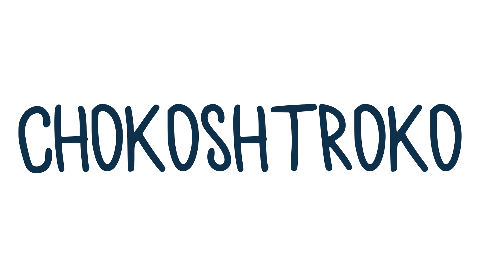 Chokoshtroko, handwriting font preview
