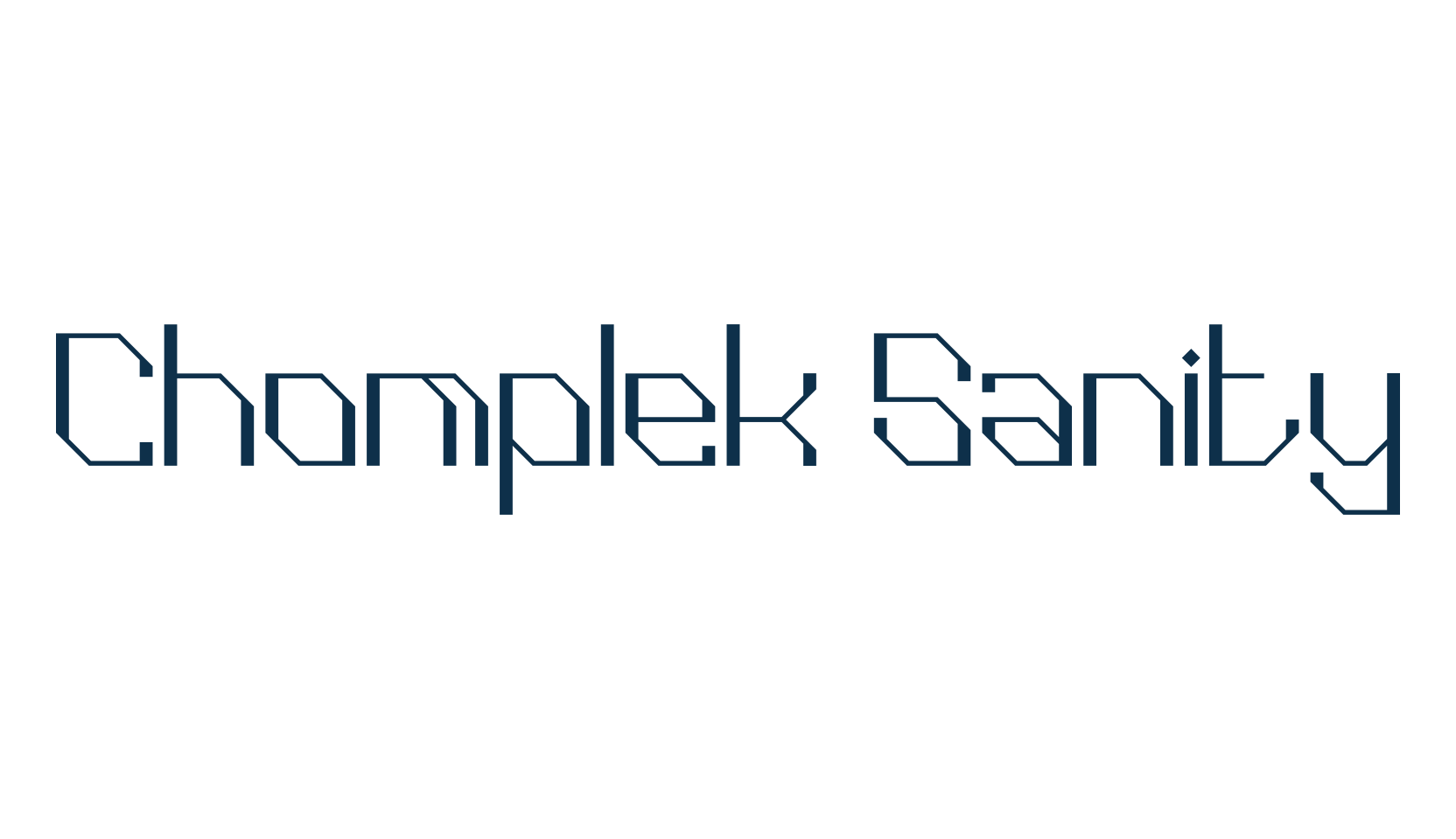 Chomplek Sanity, techno sci-fi font preview