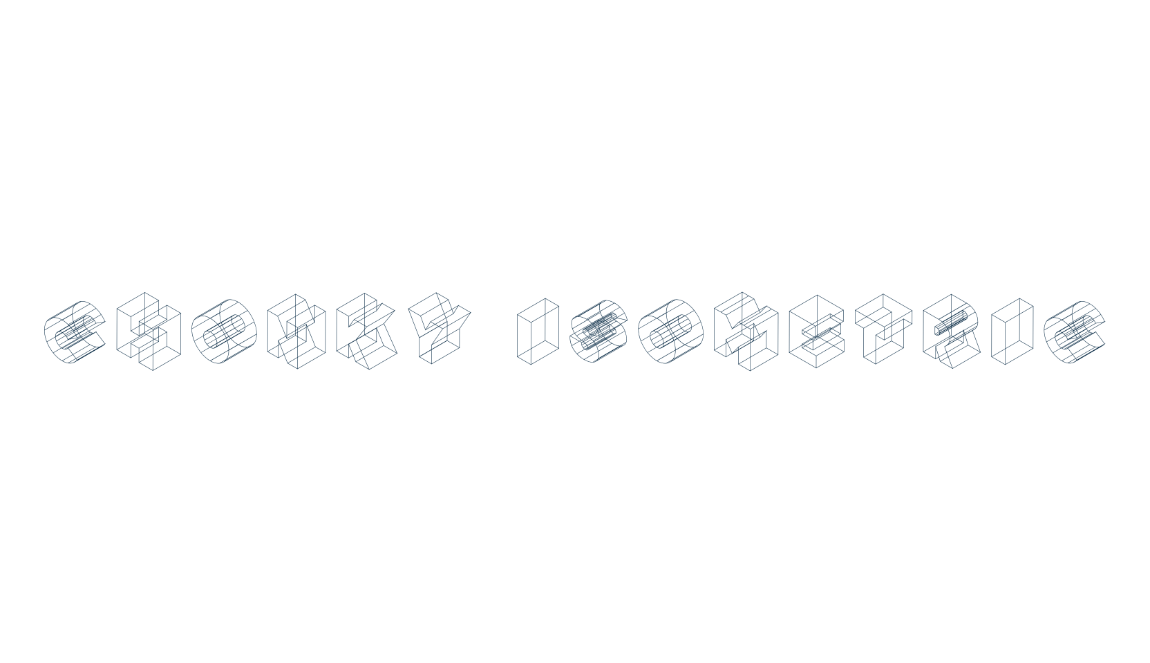 Chonky Isometric, fancy various techno sci-fi font preview