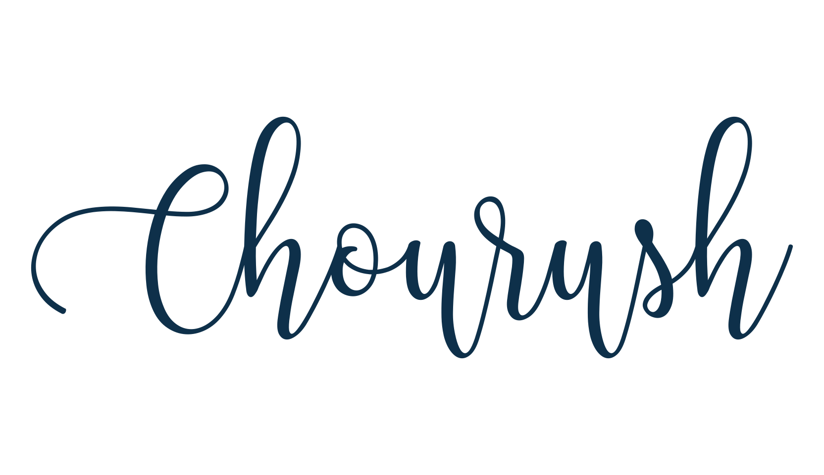 Chourush, script calligraphy fancy decorative font preview