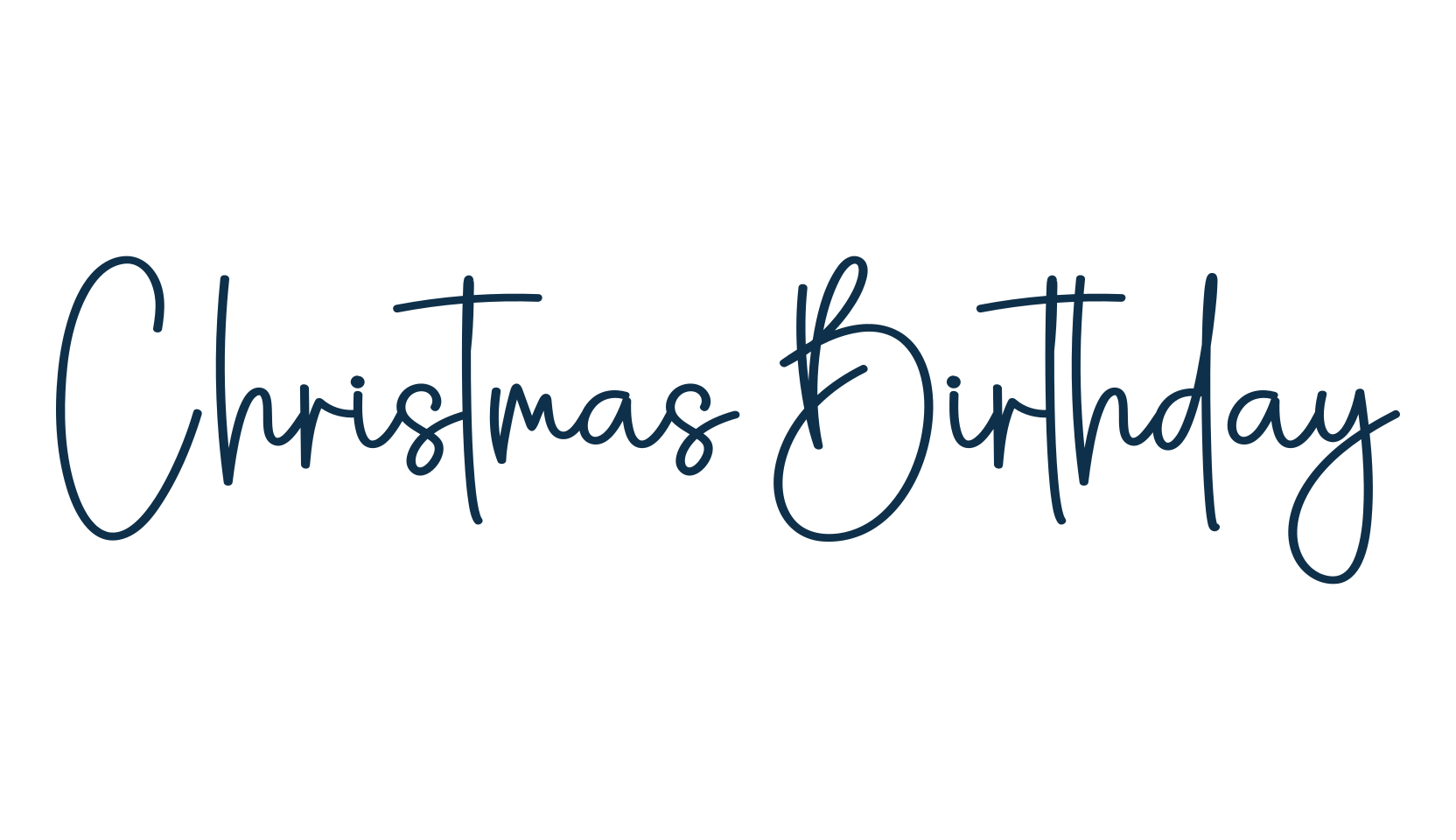 Christmas Birthday, handwriting font preview