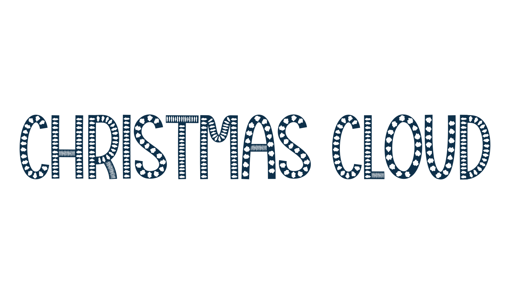 Christmas Cloud, fancy decorative font preview