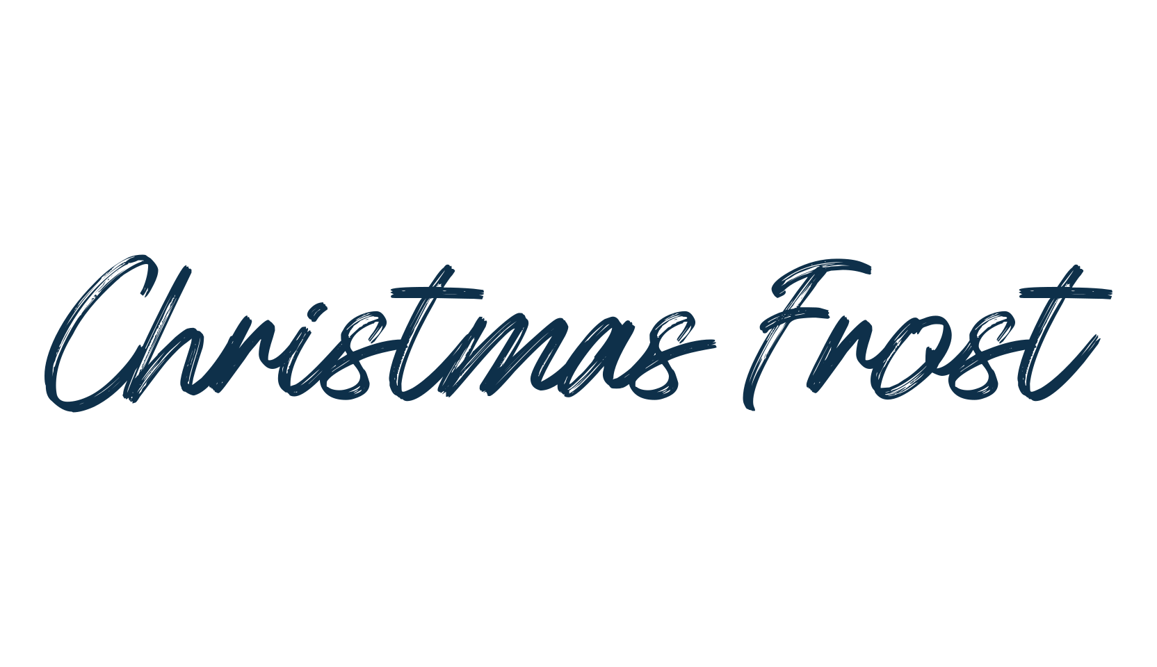 Christmas Frost, script brush fancy decorative calligraphy font preview