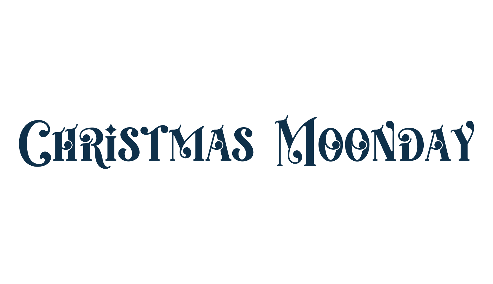 Christmas Moonday, fancy decorative font preview