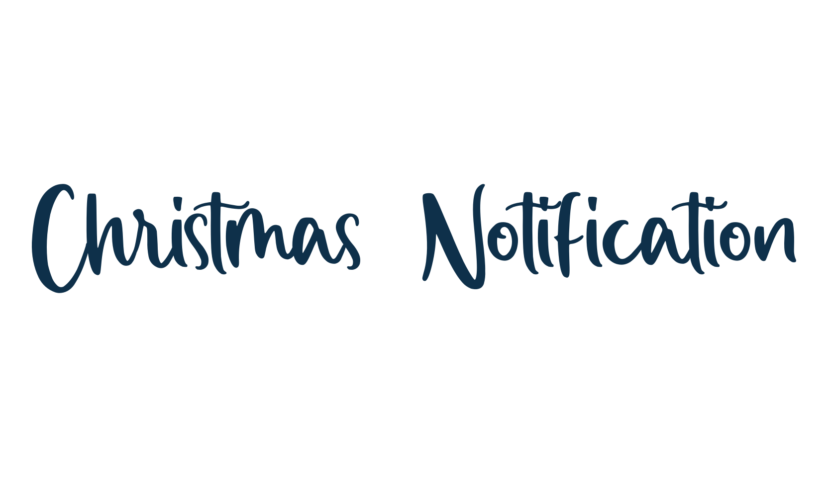 Christmas Notification, fancy decorative font preview