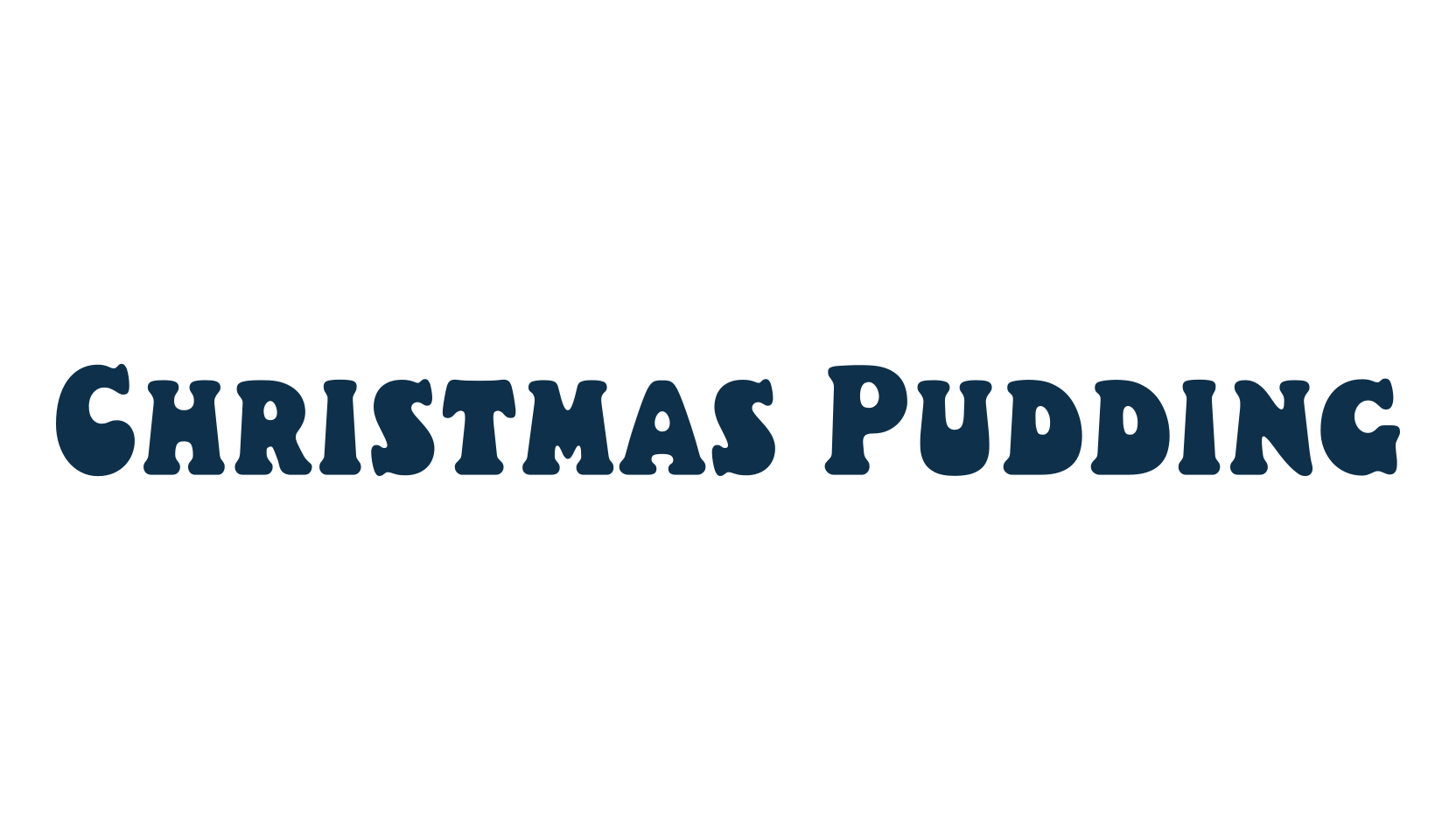 Christmas Pudding, fancy groovy decorative font preview