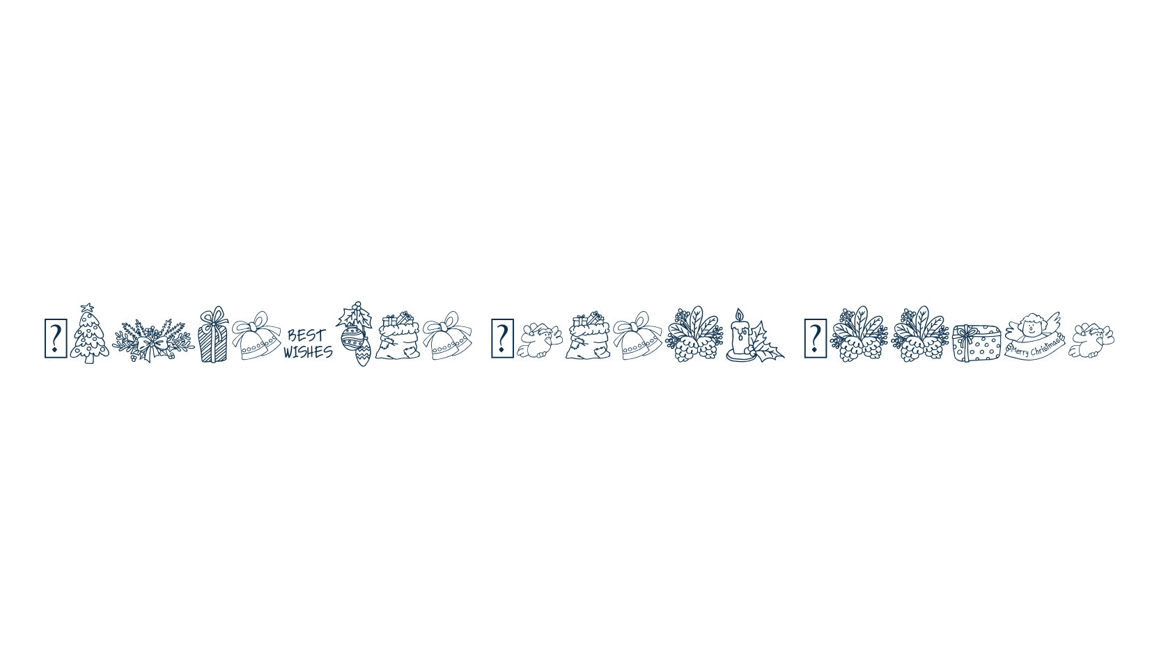 Christmas Season Doodle, fancy decorative font preview