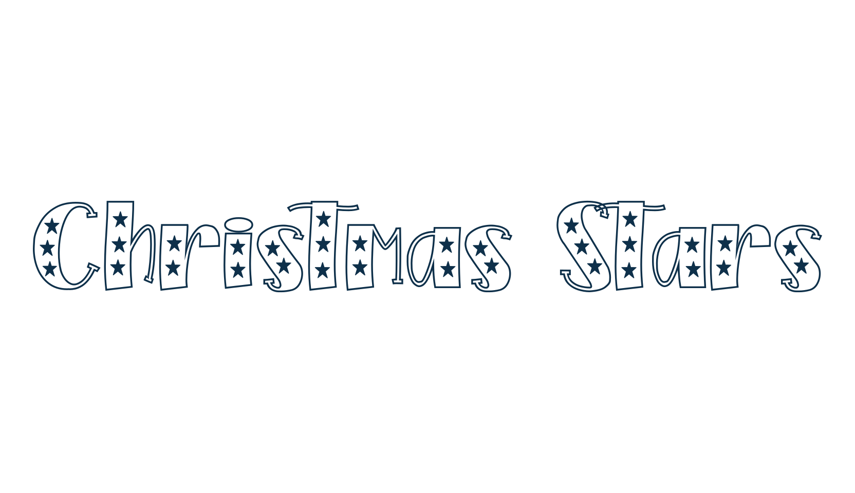 Christmas Stars, decorative font preview