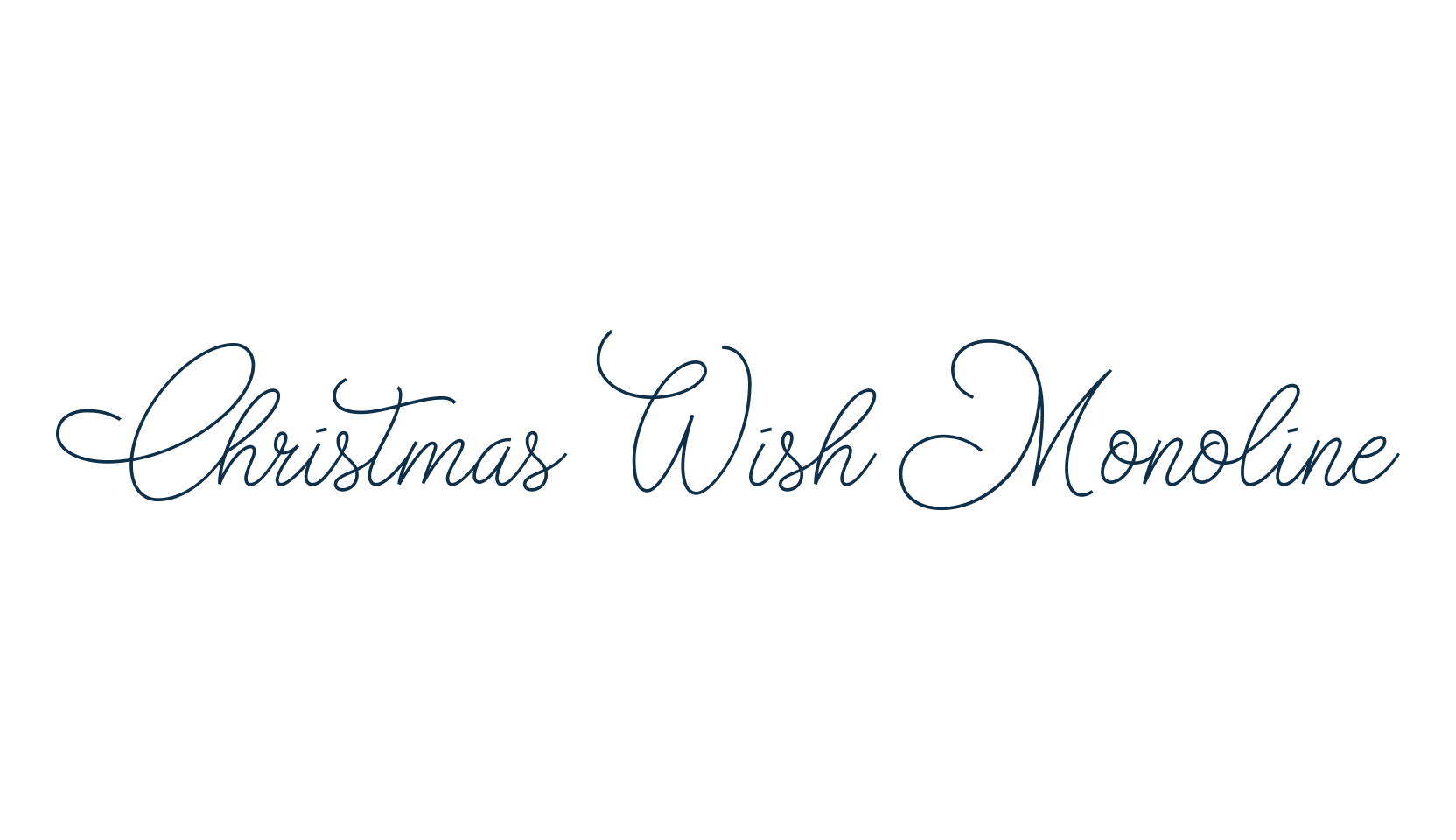 Christmas Wish Monoline, fancy decorative font preview