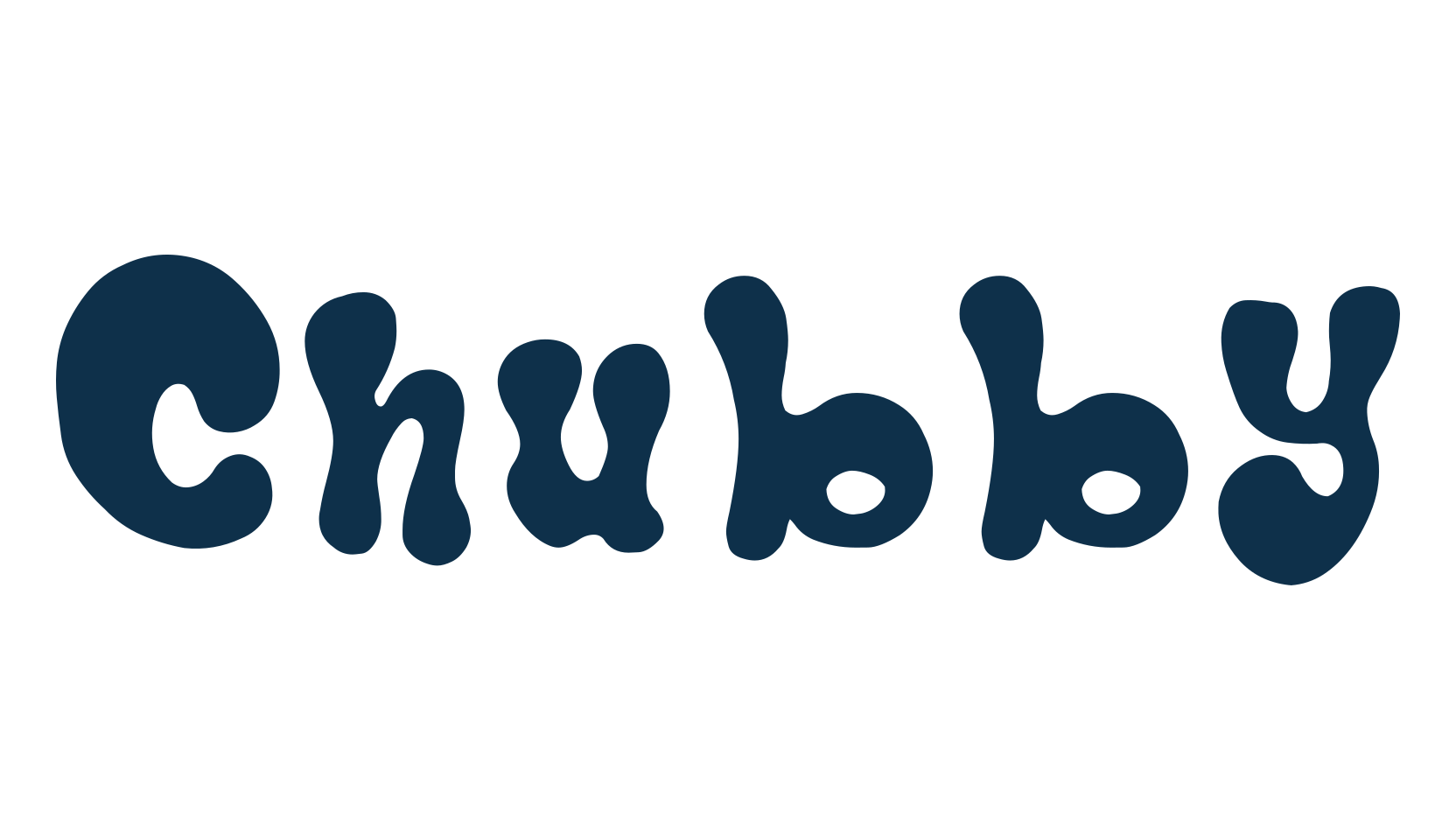 Chubby, fancy cartoon decorative font preview